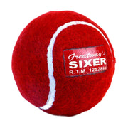 Greatway's Sixer Hard Tennis Cricket Ball (Red) - (6 Balls Pack)