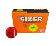 Greatway's Sixer Hard Tennis Cricket Ball (Red) - (6 Balls Pack)